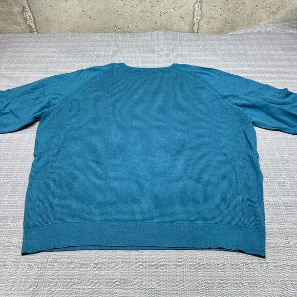 Cutter & Buck Sweater Men 4X Big Teal Waffle Knit Pullover Comfort‎ Crewneck - Picture 6 of 10